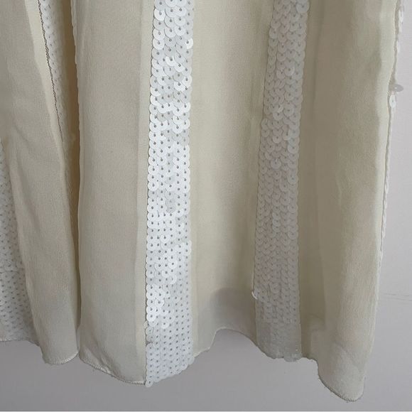 Vintage Y2K BCBG white babydoll silk sequin camisole - Picture 3 of 7